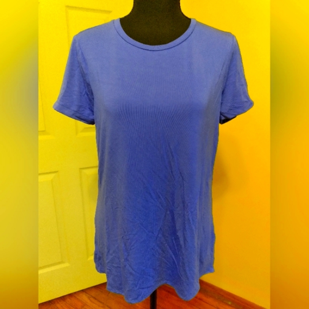 Ellen Tracy SMALL HiLo Tunic Tee - Dazzling Blue